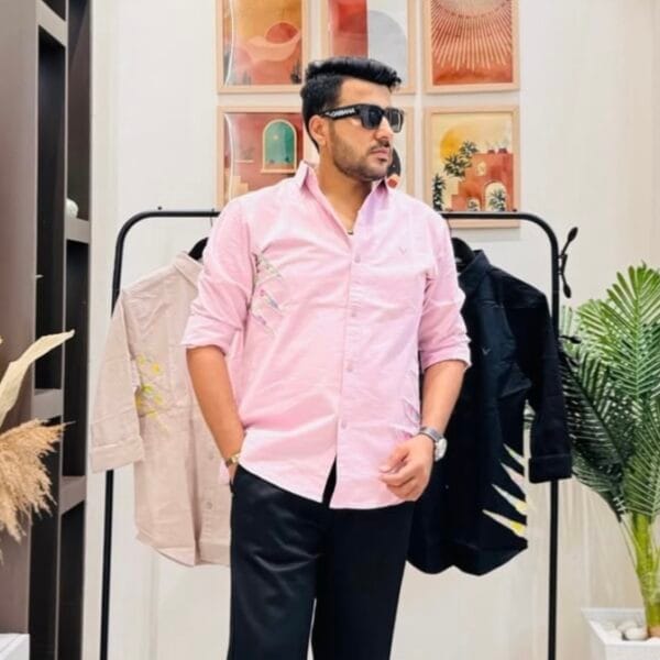 Oplus_16908288 Stylish Embroidered Casual Shirt for Men