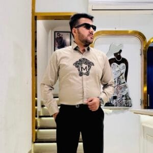 Men’s Designer Shirt with Bold Chest Embroidery