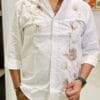 Oplus_16908288 Men’s Casual Shirt with Floral Embroidery Design