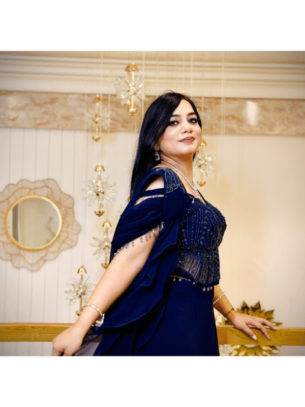 Women’s Embellished Corset Saree with Designer Draped Detailing