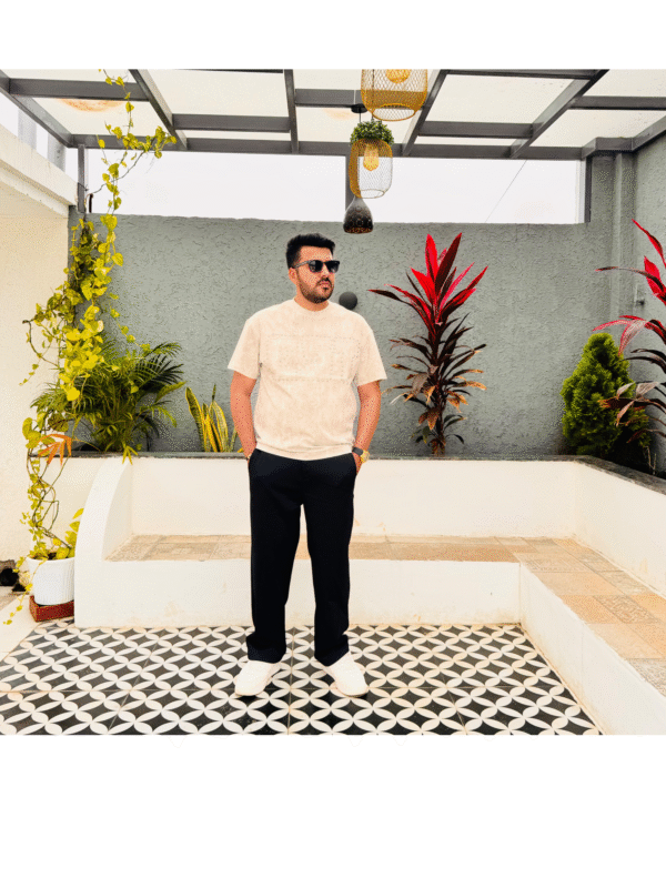 Men’s Embellished Graphic T-Shirt – Casual Designer Wear