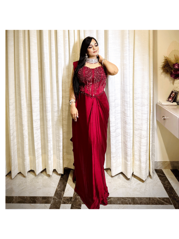 Untitled 43 Women’s Designer Corset Saree with Heavy Embellished Blouse & Pre-Draped Silhouette