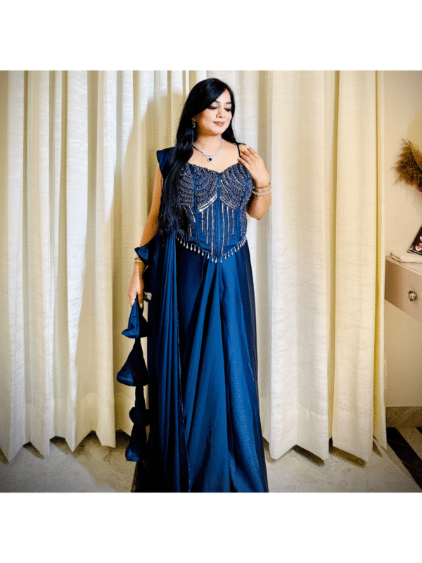 Untitled 53 Women’s Designer Corset Saree with Heavy Embellished Blouse & Pre-Draped Silhouette