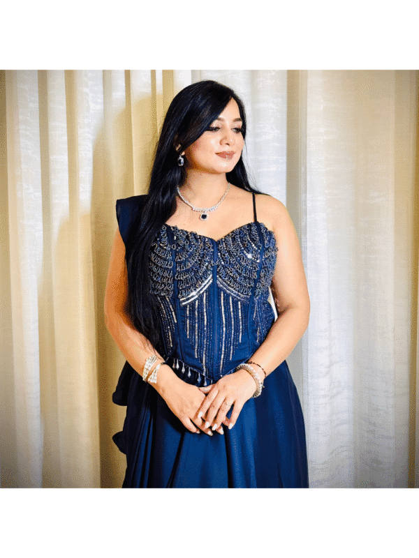 Untitled 55 Women’s Designer Corset Saree with Heavy Embellished Blouse & Pre-Draped Silhouette