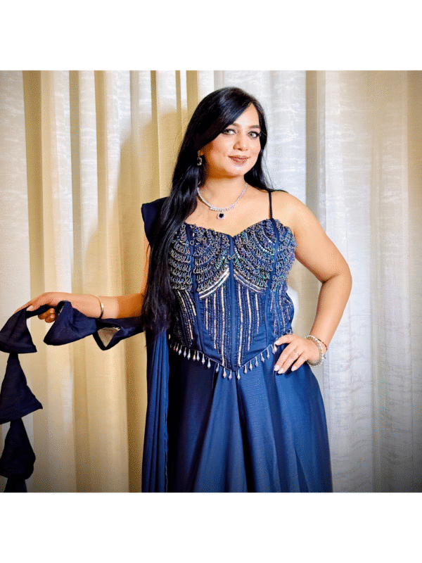 Untitled 56 Women’s Designer Corset Saree with Heavy Embellished Blouse & Pre-Draped Silhouette