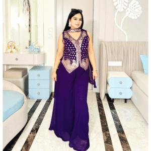 Embroidered Peplum Style Indo-Western Set