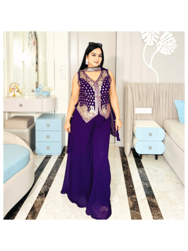 Embroidered Peplum Style Indo-Western Set