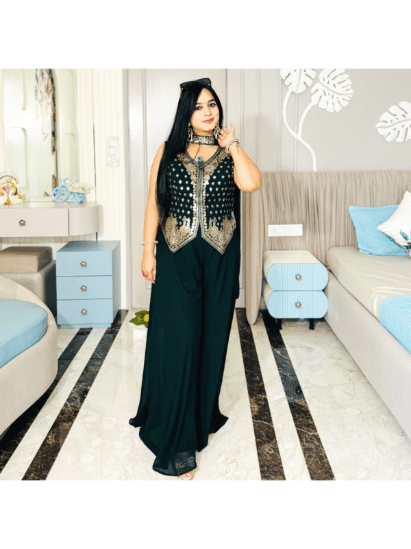 Embroidered Peplum Style Indo-Western Set